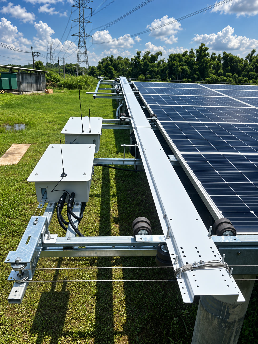 Robot and control box on a ground array